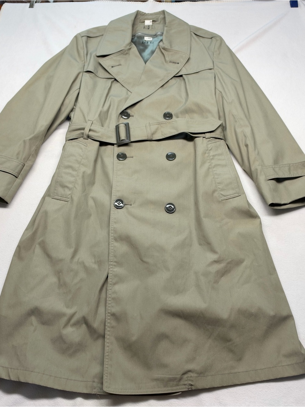 Men’s US Marine Corps Classic Double-Breasted Trench Coat - Taupe/Pewter